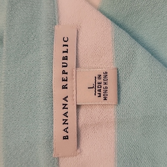 Banana Republic Sleeveless Light Blue and White Square Neck Top. EUC, Size L - Picture 4 of 9